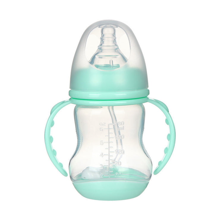 Wide Caliber PP Baby Bottle Anti-colic With Handle Straw