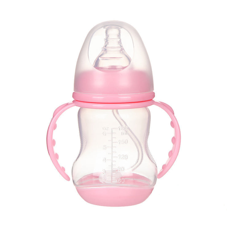 Wide Caliber PP Baby Bottle Anti-colic With Handle Straw