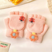 Thicken Five Finger Flip Mittens Baby Gloves For Autumn And Winter