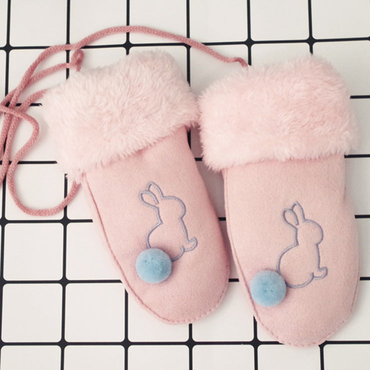 Suede Mittens Double Thickened To Keep Warm