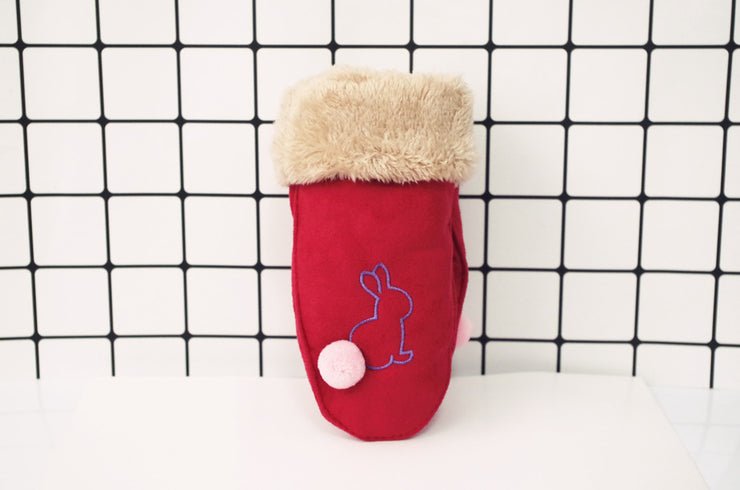 Suede Mittens Double Thickened To Keep Warm