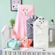 Cartoon Animal Baby Hooded Bath Towels