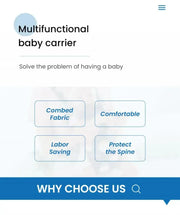 Baby Carrier Front Carry Horizontal Waist Stool Adjustable Ergonomic