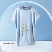 Kids Cape Bath Towel Cartoon Soft Coral
