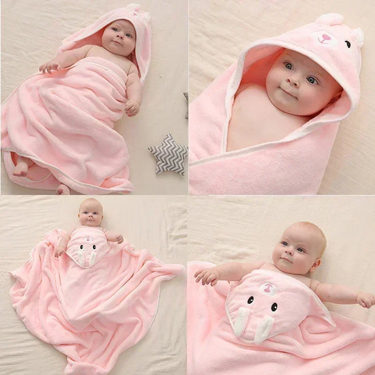 Cartoon Animal Baby Hooded Bath Towels