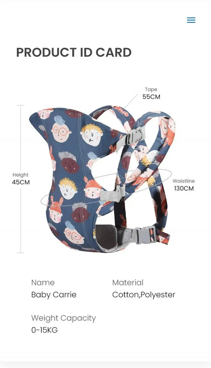 Baby Carrier Front Carry Horizontal Waist Stool Adjustable Ergonomic