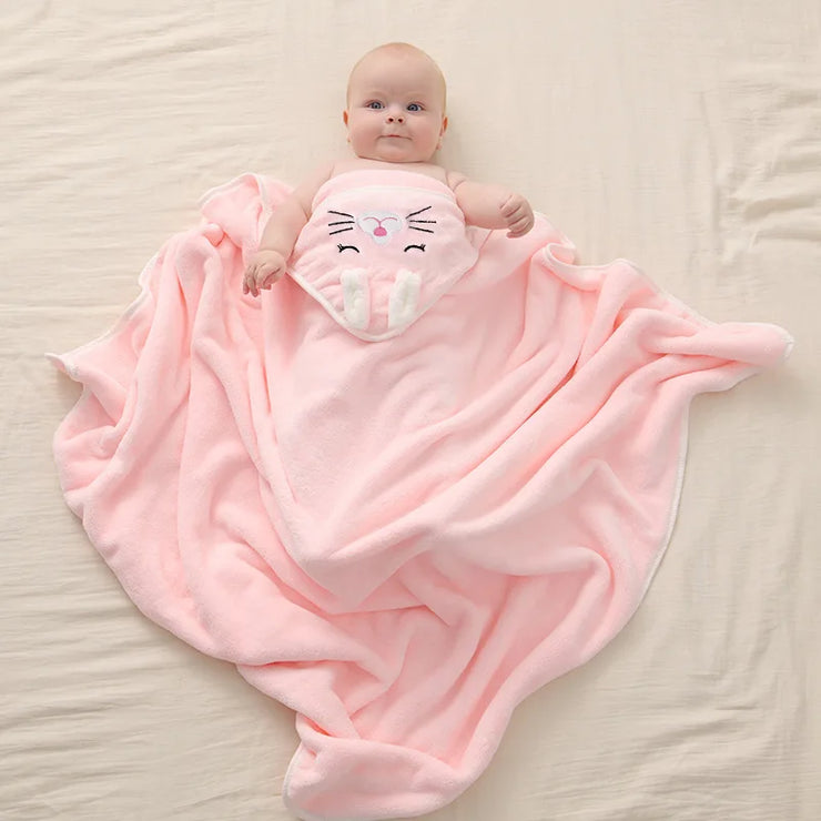 Super Soft Bath Towel Blanket Warm Sleeping Swaddle Wrap for Infant Boys Girls