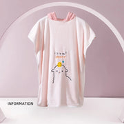 Kids Cape Bath Towel Cartoon Soft Coral