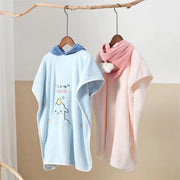 Kids Cape Bath Towel Cartoon Soft Coral