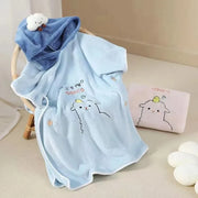 Kids Cape Bath Towel Cartoon Soft Coral