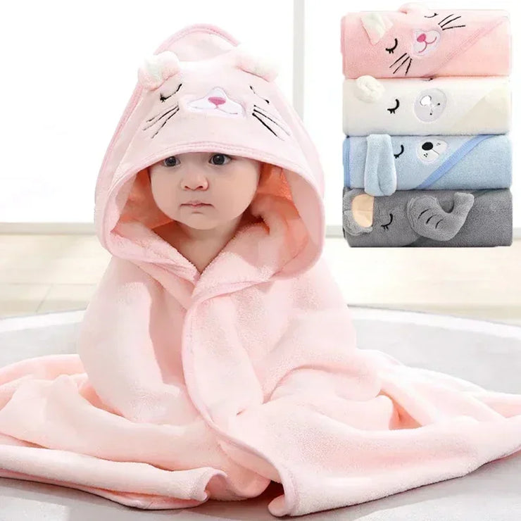 Cartoon Animal Baby Hooded Bath Towels