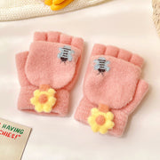 Thicken Five Finger Flip Mittens Baby Gloves For Autumn And Winter