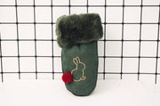 Suede Mittens Double Thickened To Keep Warm