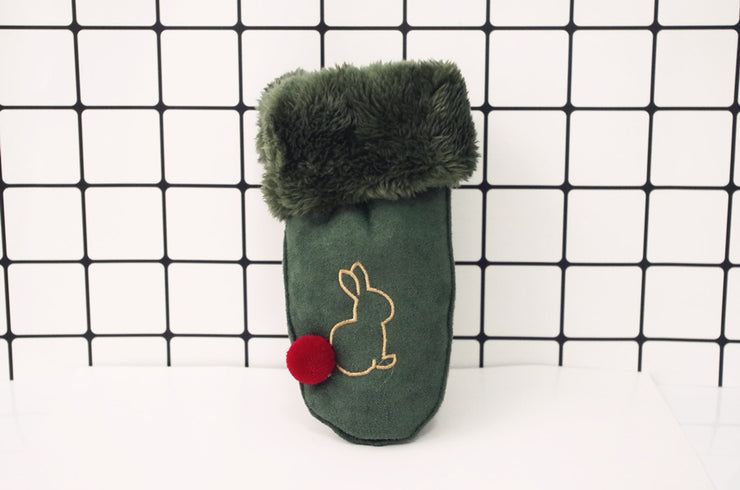 Suede Mittens Double Thickened To Keep Warm