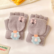 Thicken Five Finger Flip Mittens Baby Gloves For Autumn And Winter